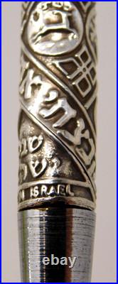 VNTG 6.75 925 Sterling Silver Repousse TRIBES of ISRAEL Ballpoint Desk Pen