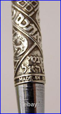 VNTG 6.75 925 Sterling Silver Repousse TRIBES of ISRAEL Ballpoint Desk Pen