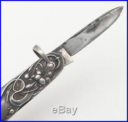 VTG George Wostenholm IXL Nouveau Battin & Co. Sterling Silver Fob Pocket Knife