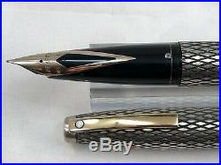 VTG Sheaffer Sterling Silver Imperial Diamond Pattern Fountain Pen 14K Nib