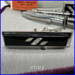 VTG Sterling Silver Inlay Mech. Pencil Pen Comet By Windsor Cufflink Tie Clip