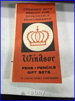 VTG Sterling Silver Inlay Mech. Pencil Pen Comet By Windsor Cufflink Tie Clip