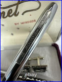 VTG Sterling Silver Inlay Mech. Pencil Pen Comet By Windsor Cufflink Tie Clip