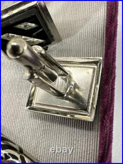 VTG Sterling Silver Inlay Mech. Pencil Pen Comet By Windsor Cufflink Tie Clip