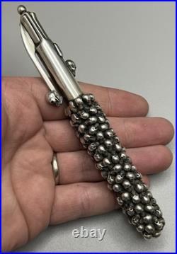 Very RARE. 925 Sterling Silver Designer STANLEY GUESS Multi Tip Skull Pen 144g