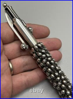 Very RARE. 925 Sterling Silver Designer STANLEY GUESS Multi Tip Skull Pen 144g