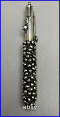 Very RARE. 925 Sterling Silver Designer STANLEY GUESS Multi Tip Skull Pen 144g