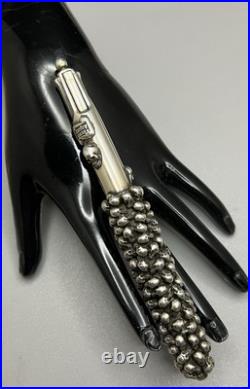 Very RARE. 925 Sterling Silver Designer STANLEY GUESS Multi Tip Skull Pen 144g
