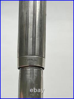 Very Rare Waterman Lady Patricia STERLING SILVER SHERATON LINED Fountain Pen