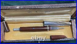 Vintage 1941 Parker 51 Fountain Pen with1st Yr Sterling Silver High Imprint Cap