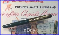 Vintage 1947 Parker 51 Nassau Green DJ Fountain Pen 1/10th 16K GF Cap