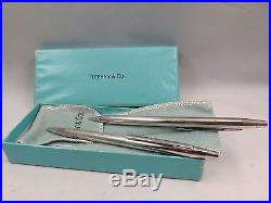 Vintage 1960 TIFFANY 925 STERLING SILVER BALL POINT PEN and PENCIL set. BOXED