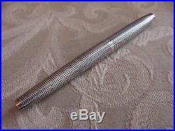Vintage 1970's Sterling Silver PARKER 75 Fountain Pen, Flat End. 14K M NIB Clean