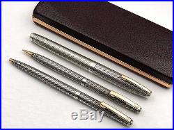 Vintage 1972 Sheaffer Sterling Silver Imperial Fountain Pen Ballpoint Pencil Set