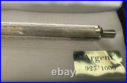 Vintage 925 Solid Silver Guilloché Click Ballpoint Pen