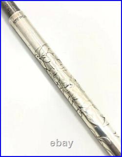 Vintage Art Deco Nouveau Sterling Silver 925 Flower Design Dip Fountain Pen