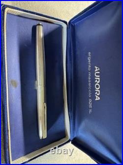Vintage Aurora 98 Sterling Silver Fountain Pen 14k M (read Description)
