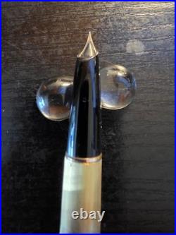 Vintage Aurora Fountain Pen, Sterling Silver 925, Gold plated. Hooded gold nib