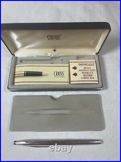 Vintage Cross Fountain Pen Silver 925 Nib 14k Gold 585 Size BB