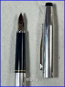 Vintage Cross Fountain Pen Silver 925 Nib 14k Gold 585 Size BB