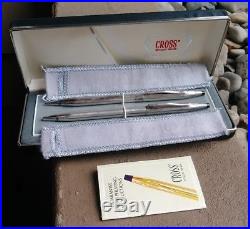 Vintage Cross Sterling Silver & Pen Pencil Set With Case old stock