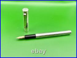 Vintage Dunhill Fountain Pen Sterling Silver 925 Body & Gold Nib 18k Size F