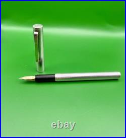 Vintage Dunhill Fountain Pen Sterling Silver 925 Body & Gold Nib 18k Size F