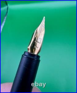 Vintage Dunhill Fountain Pen Sterling Silver 925 Body & Gold Nib 18k Size F