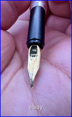 Vintage Dunhill Fountain Pen Sterling Silver 925 Body & Gold Nib 18k Size F