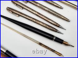 Vintage Fountain Pen & Mechanical Pencils Including Sterling Sheaffer As Is