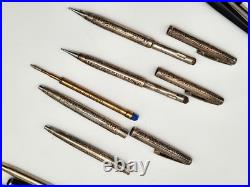 Vintage Fountain Pen & Mechanical Pencils Including Sterling Sheaffer As Is