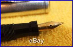 Vintage German 800 Sterling Silver button filled Fountain Pen 14K Flex Nib