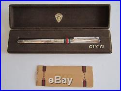 Vintage Gucci Sterling Silver Pen In The Original Box Marked 925