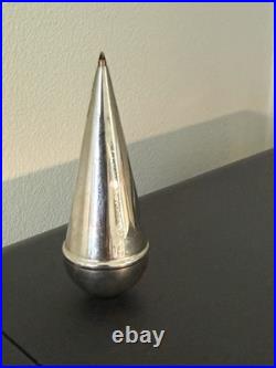 Vintage HERMES Sterling Silver Plate Balancing Ball Point Pen Modernist France