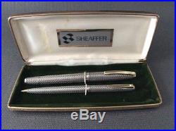 Vintage Imperial Touchdown Sterling Silver& 14K Gold SHEAFFER Fountain Pen Set
