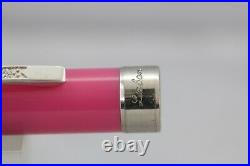 Vintage Laban Swarvoski Crystal Ballpoint Pen, Sterling Silver & Pink Resin
