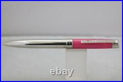 Vintage Laban Swarvoski Crystal Ballpoint Pen, Sterling Silver & Pink Resin
