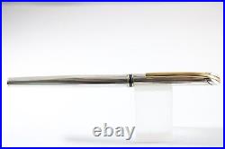 Vintage Lined 925 Sterling Silver Medium Fountain Pen, GT (Cased & Ink)