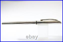 Vintage Lined 925 Sterling Silver Medium Fountain Pen, GT (Cased & Ink)