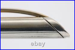 Vintage Lined 925 Sterling Silver Medium Fountain Pen, GT (Cased & Ink)