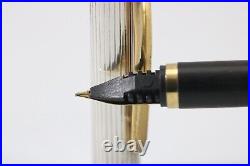 Vintage Lined 925 Sterling Silver Medium Fountain Pen, GT (Cased & Ink)