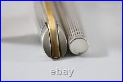 Vintage Lined 925 Sterling Silver Medium Fountain Pen, GT (Cased & Ink)