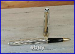 Vintage MONTBLANC Meisterstuck Solitaire Sterling Silver Rollerball Pen, READ