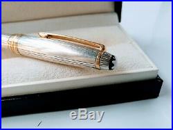 Vintage Montblanc Meisterstuck Solitaire Sterling Silver Ballpoint Pen 925 stod