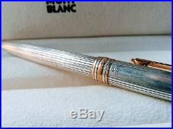 Vintage Montblanc Meisterstuck Solitaire Sterling Silver Ballpoint Pen 925 stod