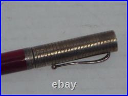 Vintage Montegrappa 925 Sterling & Red Swirl Celluloid Ballpoint Mechanical Pen