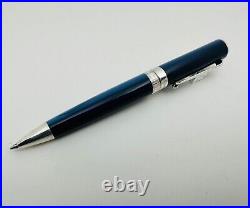 Vintage Montegrappa Blue Marble 925 Sterling Silver Fittings Ballpoint Pen