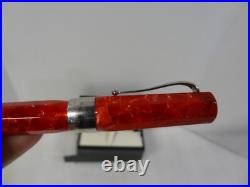 Vintage New NIB Montegrappa 1912 Red W Sterling Silver Trim Ballpoint Pen