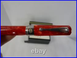 Vintage New NIB Montegrappa 1912 Red W Sterling Silver Trim Ballpoint Pen