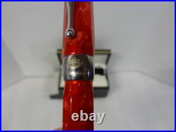 Vintage New NIB Montegrappa 1912 Red W Sterling Silver Trim Ballpoint Pen